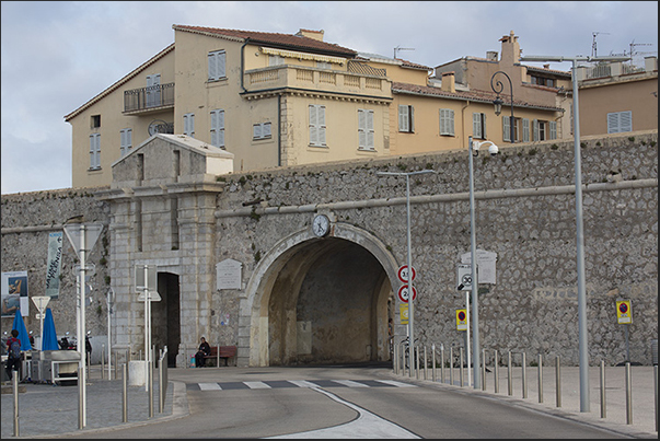 Gate of entry to the citadel of Antibes from Port Vauban
