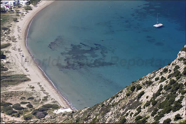 Kamares Bay seen from the church of Aghia Simeon overlooking the bay Kamares Bay seen from the church of Aghia Simeon overlooking the bay