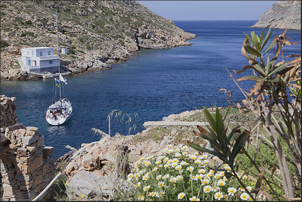 Entrance to the bay of Heronissos on the northern tip of the island Entrance to the bay of Heronissos on the northern tip of the island