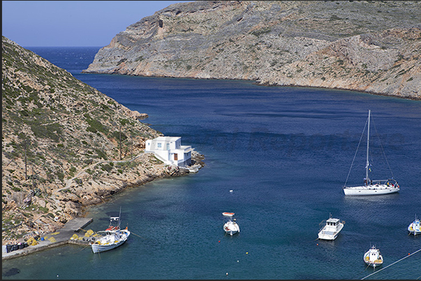 Entrance to the bay of Heronissos on the northern tip of the island Entrance to the bay of Heronissos on the northern tip of the island