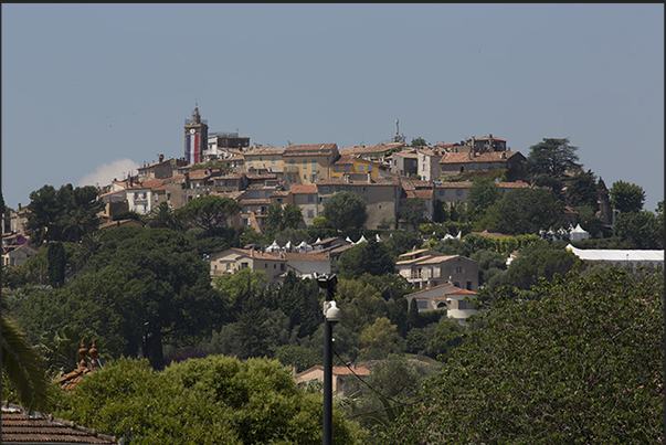 The ancient village of Mougins with a circular plan on the hills close Cannes