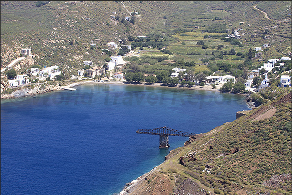 West Coast. Former mining town of Megalo Livadi with old open-pit iron mines