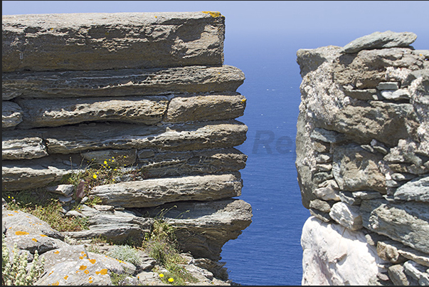 The erosion of wind and rain is clearly visible on the walls of the houses