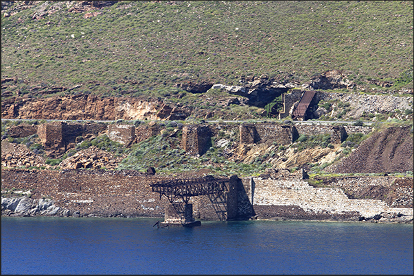 South coast. Ancient mining structures in Koutala Bay near the town of Megalo Livadi South coast. Ancient mining structures in Koutala Bay near the town of Megalo Livadi