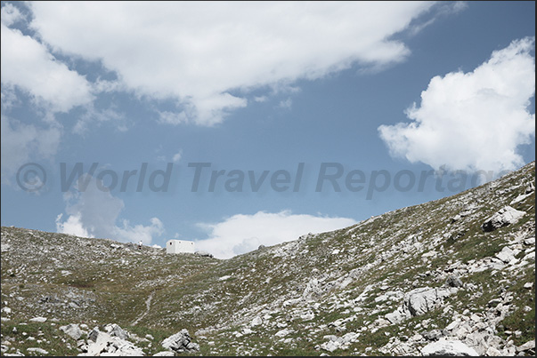 The bivouac located on the Orso Pass The bivouac located on the Orso Pass