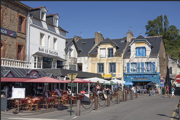 Restaurants on the seafront in the town of Cancale