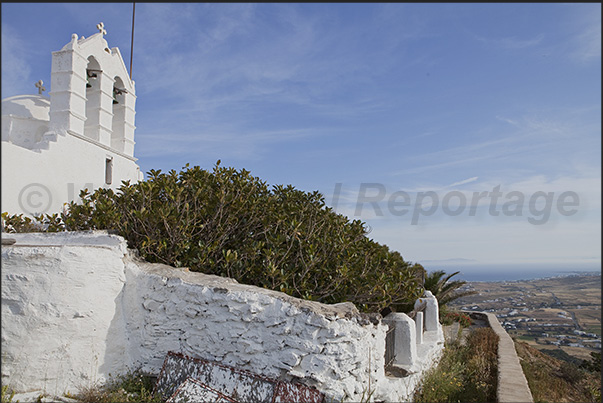 Church of Aghios Antonios on the hill above Kefalos Bay on the east coast