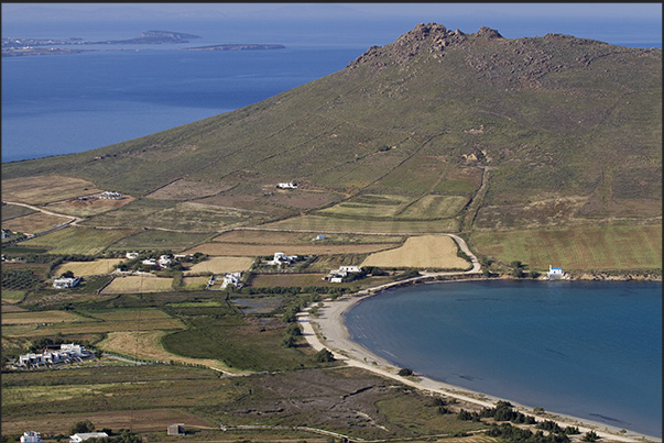 Below is Kefalos Bay in the center of the east coast seen from the hill of the monastery of Aghios Antonios