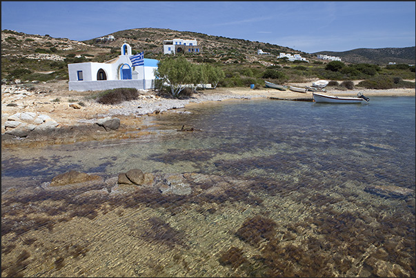 The church of Trachilos Cape in the southwest coast of the island of Antiparos