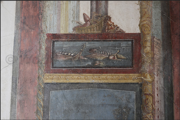 Fresco depicting some Roman triremes