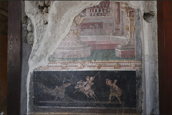 Depictions of Cupids and images depicting the rich furnishings of Roman houses