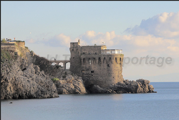 The medieval tower at the entrance to the bay of Maiori