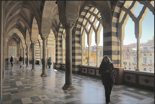 The porticoes at the entrance to the great Amalfi Cathedral