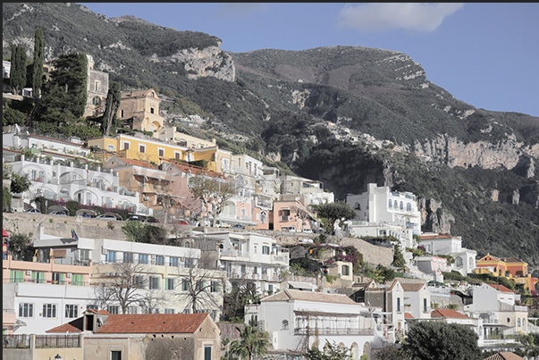 The village of Positano perched on the cliff