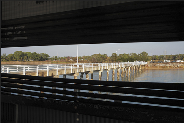 Cox Peninsula. Ferry dock linking Darwin to Mandorah, city where live many of the people who work in Darwin