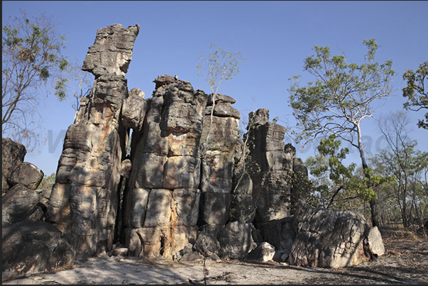 The Lost City. Rock formations that look like the ruins of an ancient city hidden in the forest