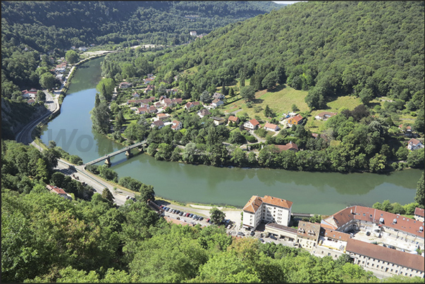 The Doubs River seen from the citadel of Besançon