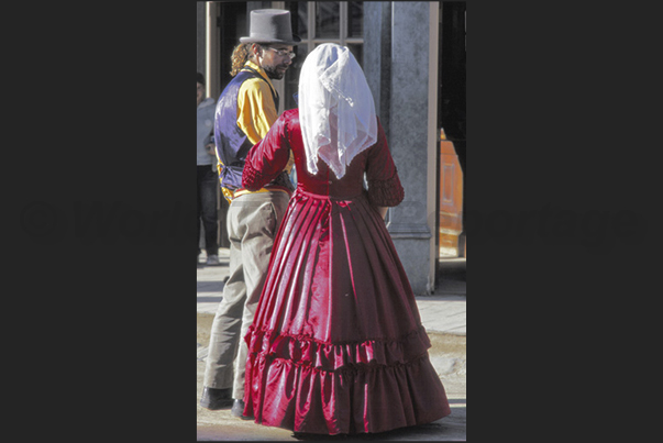 Sovereign Hill. The clothes of women and men, are reproductions of the style of dress in the late nineteenth century