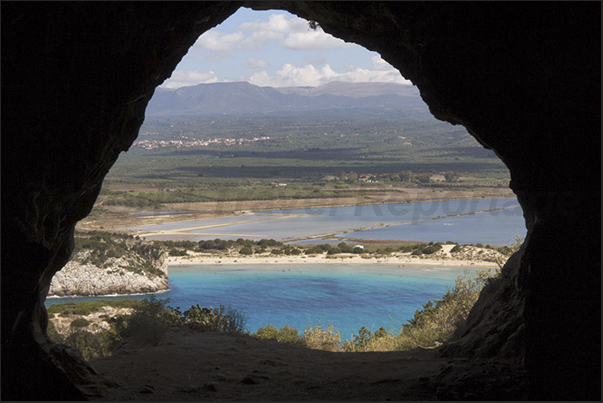Panorama from the caves located at the base of Navarino Castle