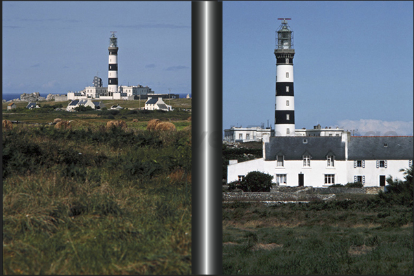 The Creac-h lighthouse marks the entrance into the English Channel from the Atlantic ocean side