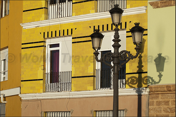 Cadiz, the ancient buildings in front of the Atlantic Ocean