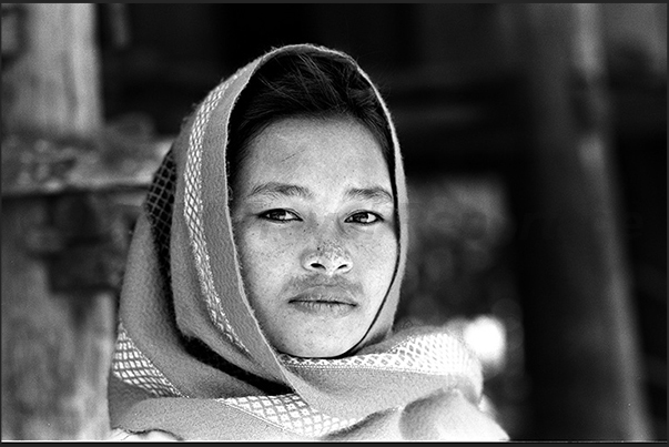 Central Highlands, Kontoum region. A woman of ethnic Ba Na (or Bahnar)